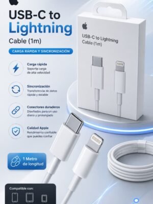 Cable USB-C a Lightning de 1 metro – Conectividad y comodidad